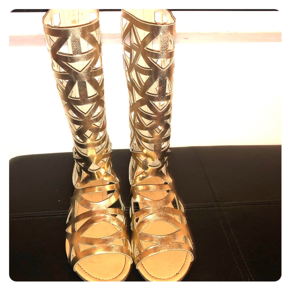 Nine West Kids Gold Girls Gladiator Sandal